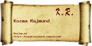 Kozma Rajmund névjegykártya